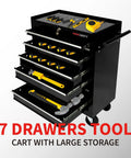 7 Drawer Heavy Duty Rolling Tool Chest Cabinet With Locking Storage For Garage And Workshop Black Durable Steel Build With Smooth Glide Drawers