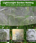 Ultra Fine Garden Netting 15x15 Ft Plant Covers Pro Grade Pest Barrier showing breathable mesh over plants