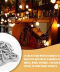 Built Like A Tank M4 X 50Mm Stainless Steel Screw Hooks, 2 Inch Heavy Duty Eye Bolts With Wall Plugs, Rust Proof Hanging Hardware For Shop Rigs And Basement Storage, 24 Pack Solid As A Rock with decorative lights.