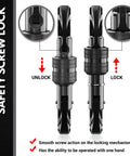 Heavy Duty Carabiner Clips 12kN 2697 Lbs Quick Lock Aluminum 7075 showing lock and unlock positions with smooth screw action.