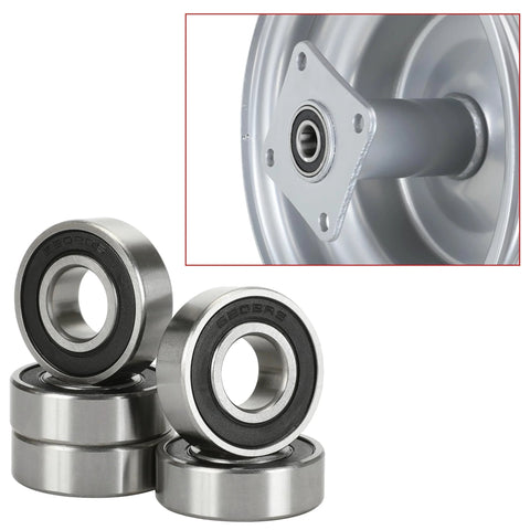GREHUA 6202RS mini bike wheel bearings set for Coleman CT200U Trail (front and rear), metal shielded.