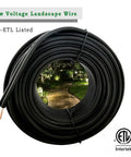 Low Voltage Landscape Lighting Wire 14 Gauge 2 Conductor Black 250 Ft Direct Burial Cable For Outdoor Lighting ETL Listed