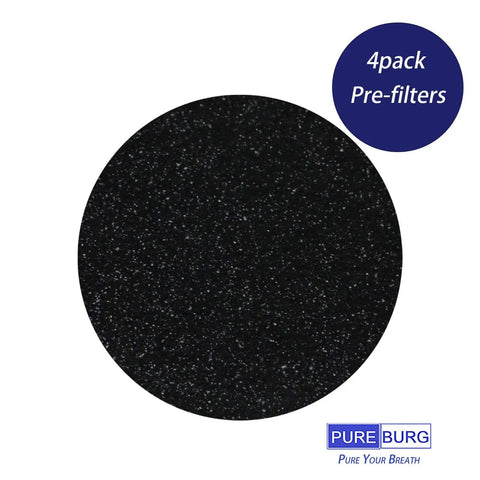 Replacement Filter Set For Hunter HP125 AirX HEPA Digital Purifier 2 Pack H13 pre-filter image, focus on carbon texture, 4 pack.