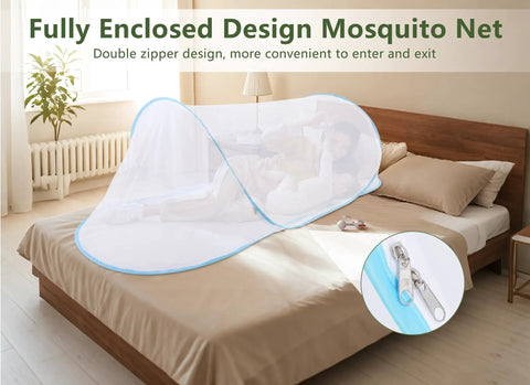 Extra Large Bed Tent With Built In Mesh Net Bottom 78 By 32 By 22 Inch Portable Foldable Camping Net for bed travel and patio