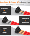 Beefy 3 Port Insulated Multi Tap Connector Aluminum To Copper Wire Connector 4 To 14 AWG Single Side Entry Black Electrical Cable Connectors With Slotted Allen Hex Pack Of 6 showing aluminum and copper wire joins