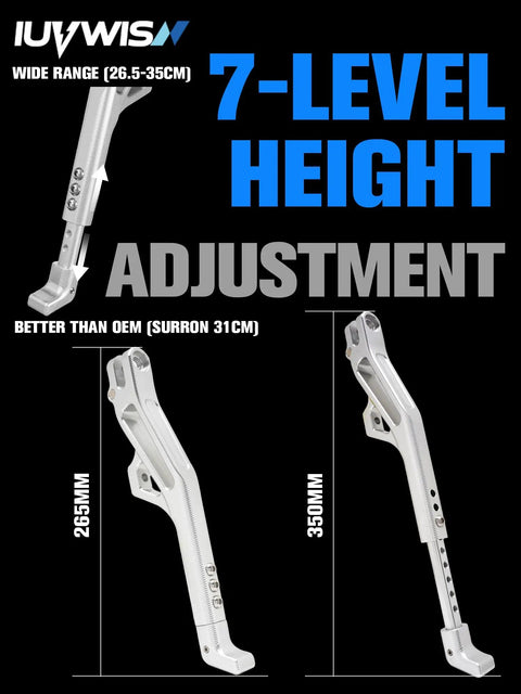 Seven Level Adjustable CNC Kickstand For Surron Sur Ron LBX E Ride Pro SS 3.0 2.0 And Talaria Sting R MX4 X160 X260 Electric Dirt Bikes in silver