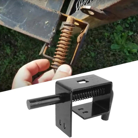 Heavy Duty Trailer Gate Spring Lock With Reinforced Metal Latch For Carry On Utility Trailer Door Safety, showing rusted spring latch and new assembly.