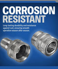Stainless Steel Garden Hose Quick Connect Fittings Set Of 2 With 3/4 Inch Size Rust Resistant And Leak Free One Hand Operation Design