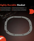 Premium Aftermarket Rear Differential Cover For 8.8 Ring Gear Axle With No Hassle Street Seal Gasket and Smooth Shifting Drain Magnet for Ford F Series Pickup and Van Fleet, flat gasket with bolt holes, durable material