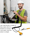 Man using Anti Static Grounding Wire Set 5 Pack With Stainless Steel Clips 2mm Diameter For Electronics Repair Workbench ESD Protection