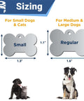 Stainless Steel Pet ID Tags With Custom Engraving On Both Sides Durable Dog And Cat Tags In Bone Shape Sizing Guide