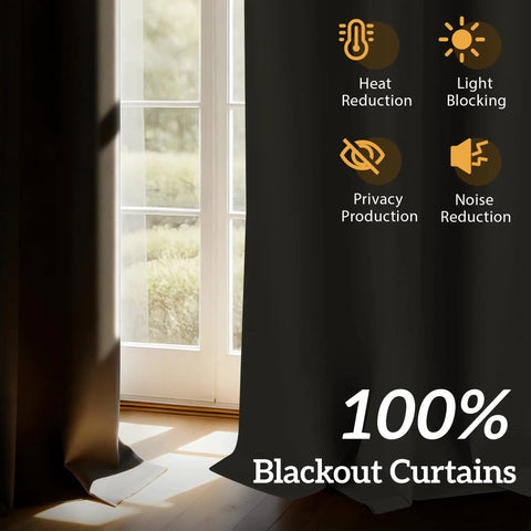 Pack Of 4 Blackout Curtain Panels 37x84 Inches Charcoal Grey Lightweight Thermal Insulated Grommet Drapes for living room window
