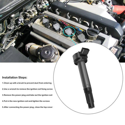 Installation of Ignition Coil Packs Set Of 6 For ThreePointFiveL And FourPointZeroL V6 Engines Compatible With Nissan Altima Maxima