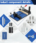 Rail Coping Sled For Router Table With R1/8 Inch R3/16 Inch R5/16 Inch Roundover Bits and components, showing base and handles