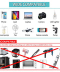 Image showing compatible devices for 300W Car Power Inverter 12V To 110V DC To AC Converter With Fast Usb Charging Ports.