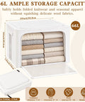 2 Pack Large Capacity Cotton Linen Storage Bags For Sweaters And Bulky Knits Breathable Garment Organizers with folded knitwear.