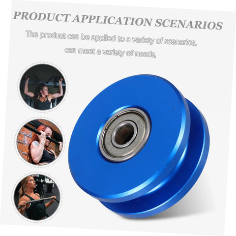 Aluminum U Groove Pulley For Gym Cable System Dual Bearing Silent Roller Stable Home Gym Fitness Gear For Smooth Weight Lifting Compact Quiet Durable Cable Pulley For Any Workout Setup blue aluminum roller