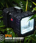 Ultra Bright Rechargeable LED Spotlight Flashlight with 1200 Lumens, IP44 water-resistant in rain on leaves