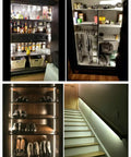 Motion Activated LED Strip Light Kit With Adjustable Time Delay And Lux, 19.7Ft installed in cabinets, safe, stairs, and closet.