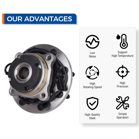 Ford Front Wheel Bearing Hub Assembly For 1999 2004 F 250 Super Duty F 350 Super Duty F 450 Super Duty F 550 Super Duty 4x4 8 Lug With ABS