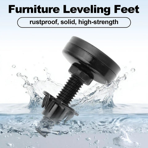 Adjustable Furniture Leveling Feet With T Nuts Anti Skid Pads Three Eighths Inch Sixteen Thread One And A Half Inch Length