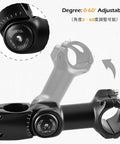 Adjustable Bike Stem For 31.8Mm Handlebar And 28.6Mm Steerer Extender Riser, 0 To 60 Degree Tilt, showing angle adjustment dial