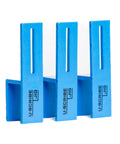 Built Like A Boss 3 Piece Scribe Jig Set To Nail Perfect Cabinet Lines On Toe Kicks Fillers And Panel Gaps For Woodworkers Carpenters And Diy Home Projects With Zero Sweat, blue plastic jigs.