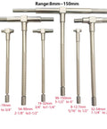 JENSWILL 6-piece stainless steel telescoping bore gauge set with T-handle tops, front view