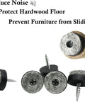 Heavy Duty Furniture Sliders For Carpet And Hardwood With Thick Felt Pads Screw In Chair Glides on wooden leg, ideal for noise reduction.