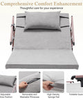 Electric Adjustable Bed Backrest Lift Assist With Smooth Recline Control 4 To 68 Degrees Remote Controller detailing adjustable pillow and sofa bed features.