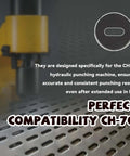 Hydraulic Oval Hole Punch Die For Metal Sheets 10x25mm Durable Replacement Punch Die shown for CH-70 compatibility