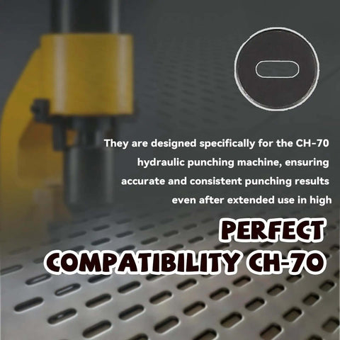 Hydraulic Oval Hole Punch Die For Metal Sheets 10x25mm Durable Replacement Punch Die shown for CH-70 compatibility