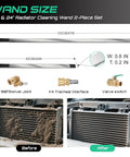 Image of Dual Size Radiator Cleaning Wand Set 47 Inch And 24 Inch Stainless Steel 4500 PSI Radiator Cleaner with adapter and tips.