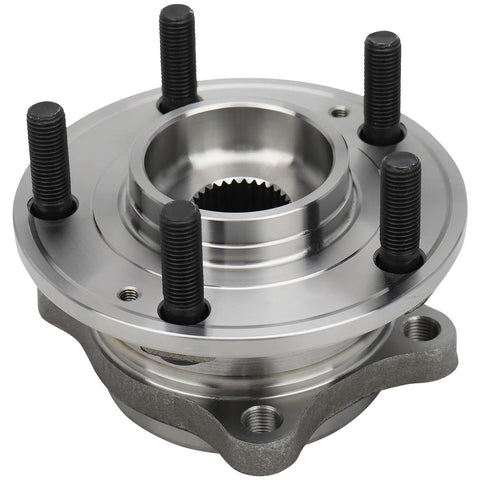 Front view of Pair Front Or Rear AWD Wheel Hub And Bearing Assembly Set For Hyundai Santa Fe 2007-2018 Veracruz 2007-2012 Sorento 2011-2015 Driver And Passenger Side Plug And Play Two Pack