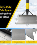 Heavy Duty Flat Shovel Ice Scraper For Winter Cleanup Snow Shovel For Driveways And Sidewalks Stainless Steel Multifunction Floor Scraper close-up