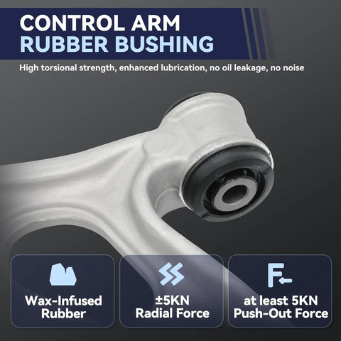 Beefy Front Lower Control Arm With Ball Joints For 2013 2017 Ford C Max And 2012 2018 Focus Driver And Passenger Sides Plus Stabilizer Sway Bar Ends Premium OEM Grade Replacement control arm rubber bushing close-up