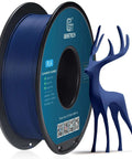 Navy Blue 1.75mm Matte PLA Filament 1kg Spool For 3D Printing with deer model showing smooth matte finish and dimensional accuracy.
