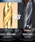 amoolo 1/8 hex shank drill bits set, titanium HSS twist bits, two bits shown in gold and black