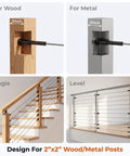 Kickass 20 Piece Hella Durable 1/8 Inch Black T316 Stainless Steel Invisible Cable Railing Kit with tight hidden brackets for 2x2 posts.