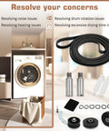 Ultimate Dryer Repair Kit For 1992 And Newer SM Series Dryers with roller kit, belt, idler pulley, and drum glide kit.