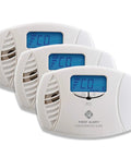 Plug In Carbon Monoxide Detector With Battery Backup And Digital Display CO615 White Pack Of 3 showing front view