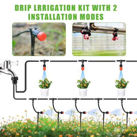 656 Ft Drip Irrigation Kit With 1 Quarter Inch Tubing And 274 Accessories DIY Ready For Greenhouse Garden Systems