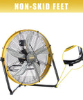 Heavy Duty 20 Inch Shroud Fan With Industrial Grade Motor Delivers 6300 CFM High Velocity Air Circulation with non-skid feet