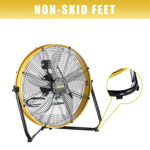 Heavy Duty 20 Inch Shroud Fan With Industrial Grade Motor Delivers 6300 CFM High Velocity Air Circulation with non-skid feet