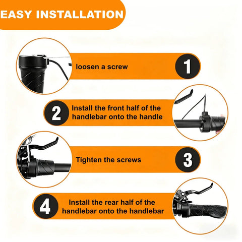 Half Twist Throttle For Electric Bikes Right Handle 20X Universal 12V To 72V Electric Bike Controller Compatible Waterproof 3 Pin Plug For Folding Electric Scooter And Bicycle Conversion