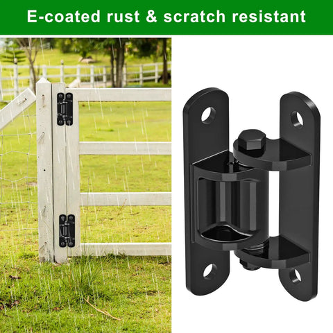 Rock Solid 6.7 Inch Heavy Duty Gate Hinges Built Tough For Daily Grind With Sealed Ball Bearings And Rust Proof Coating close-up view.