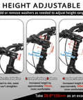 Diagram showing Beefy 100mm Bike Stem Riser Extender For 1 1/8 Inch Forks 28.6mm Aluminum Handlebar Adapter height adjustment process