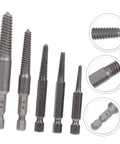 Bolt Extractor Set 5 Pieces Tap Extractors For Steel Damaged Screws And Stripped Fasteners Remover Tool Kit displayed on white background