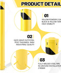 Tough As Nails 55 Inch Fully Galvanized Steel Safety Bollard Post Heavy Duty Parking Lot Guardian with yellow coating.