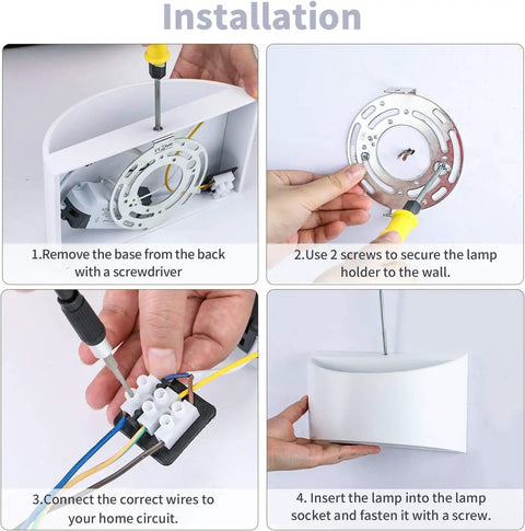 Step-by-step installation of Modern LED Wall Sconce Set Of 2 Hardwired Dimmable Warm White 3000K Up And Down Indoor Wall Mount Lamps